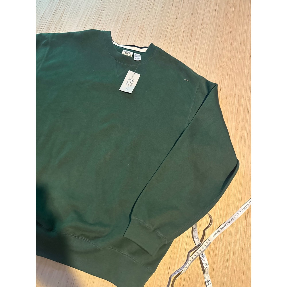 Field Gear Mens Forest Green Crewneck Sweatshirt V-Stitch Pullover NWT Large 44
